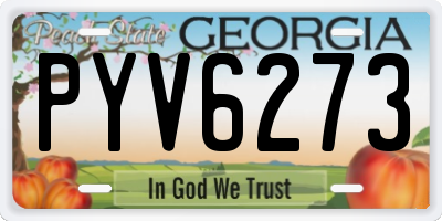 GA license plate PYV6273