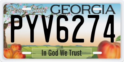 GA license plate PYV6274