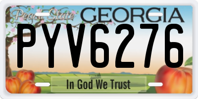 GA license plate PYV6276