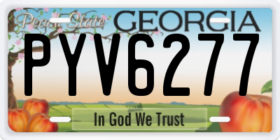GA license plate PYV6277