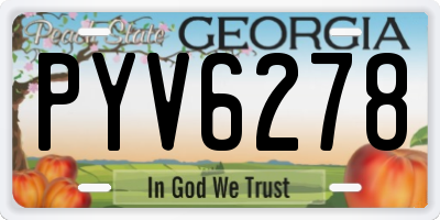 GA license plate PYV6278