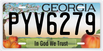 GA license plate PYV6279