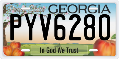 GA license plate PYV6280