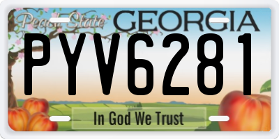GA license plate PYV6281