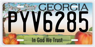 GA license plate PYV6285