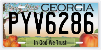 GA license plate PYV6286