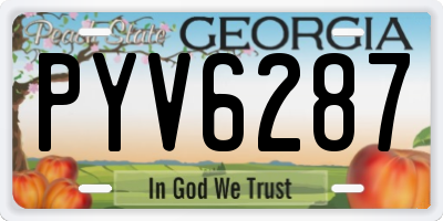 GA license plate PYV6287