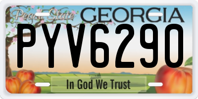 GA license plate PYV6290
