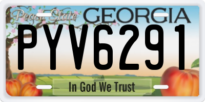 GA license plate PYV6291