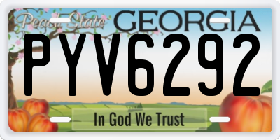 GA license plate PYV6292