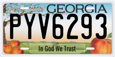GA license plate PYV6293