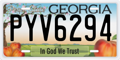 GA license plate PYV6294