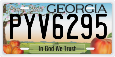 GA license plate PYV6295