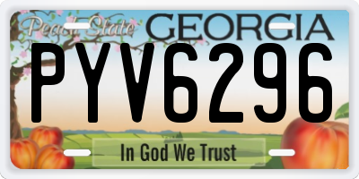 GA license plate PYV6296
