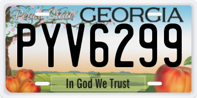 GA license plate PYV6299