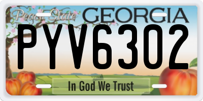GA license plate PYV6302