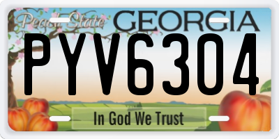 GA license plate PYV6304