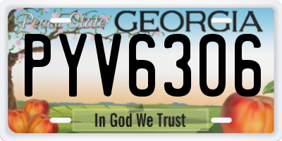 GA license plate PYV6306
