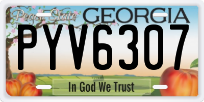 GA license plate PYV6307
