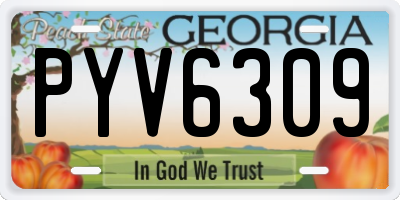 GA license plate PYV6309