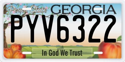 GA license plate PYV6322