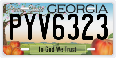 GA license plate PYV6323