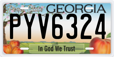 GA license plate PYV6324