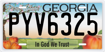 GA license plate PYV6325