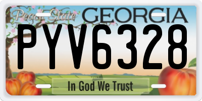 GA license plate PYV6328