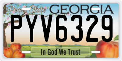 GA license plate PYV6329
