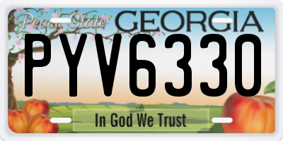 GA license plate PYV6330
