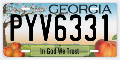 GA license plate PYV6331