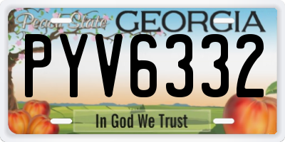 GA license plate PYV6332