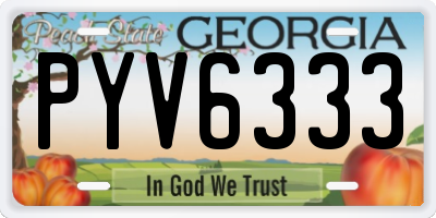 GA license plate PYV6333