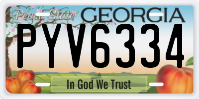 GA license plate PYV6334