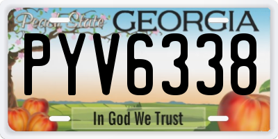 GA license plate PYV6338