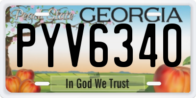 GA license plate PYV6340