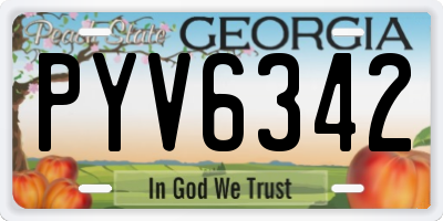 GA license plate PYV6342