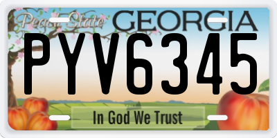 GA license plate PYV6345