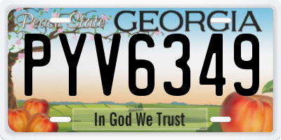 GA license plate PYV6349