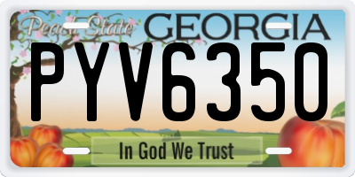 GA license plate PYV6350