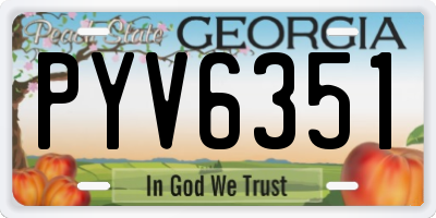 GA license plate PYV6351
