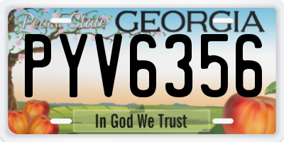 GA license plate PYV6356
