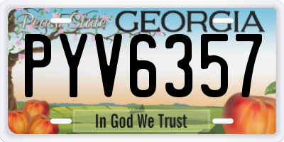 GA license plate PYV6357