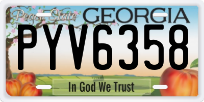 GA license plate PYV6358