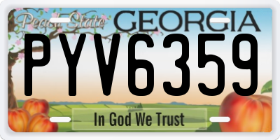 GA license plate PYV6359