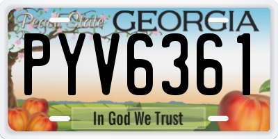 GA license plate PYV6361