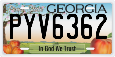 GA license plate PYV6362