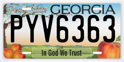 GA license plate PYV6363