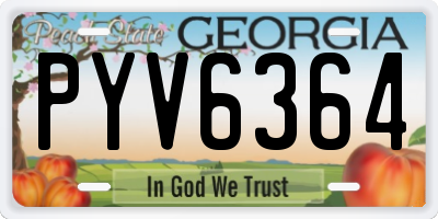 GA license plate PYV6364